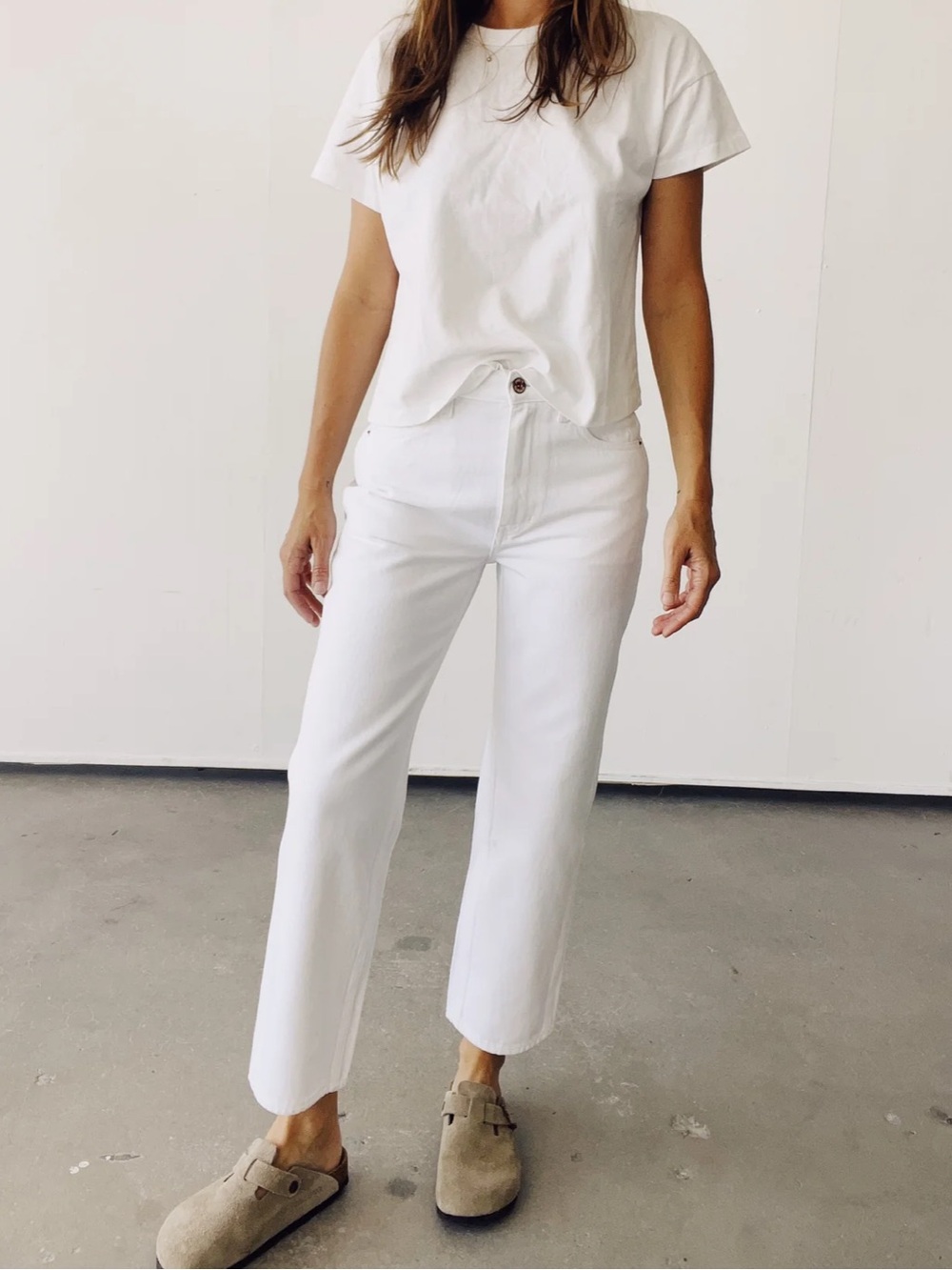 Hey Gang White High-Rise Straight Jeans